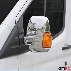 Ford Transit Mirror Cover - Omac - 2 Pcs - Chrome ABS Gloss Silver - 2015-2025